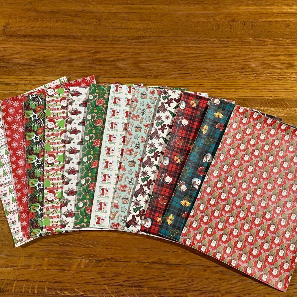 Faux Leather Sheets Christmas Set of 12 Sheets NWT